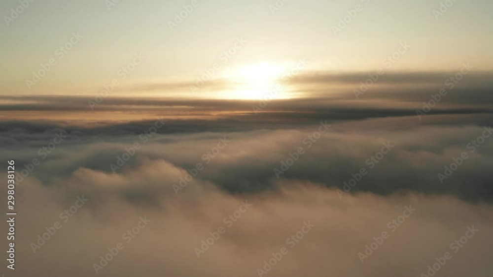 Light fluffy Autumnal clouds at sunrise over Tokyo in Japan aerial background Light fluffy Autumnal clouds at sunrise over Tokyo in Japan aerial background