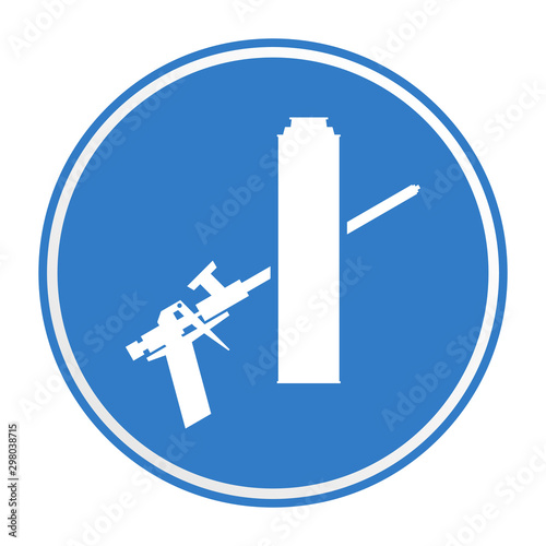 Mounting foam gun symbol. Construction tool equipment logo.