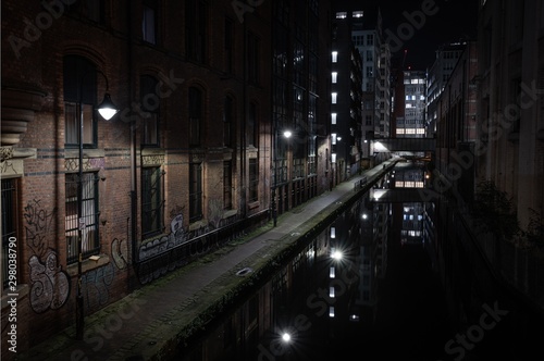City of Manchester Industry Canal at Night