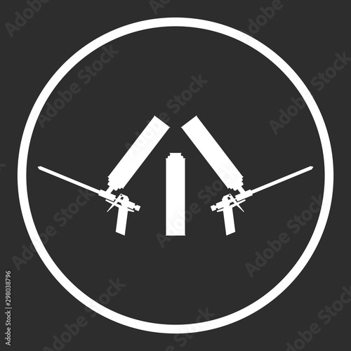 Mounting foam gun symbol. Construction tool equipment logo.