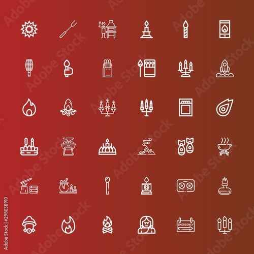 Editable 36 flame icons for web and mobile