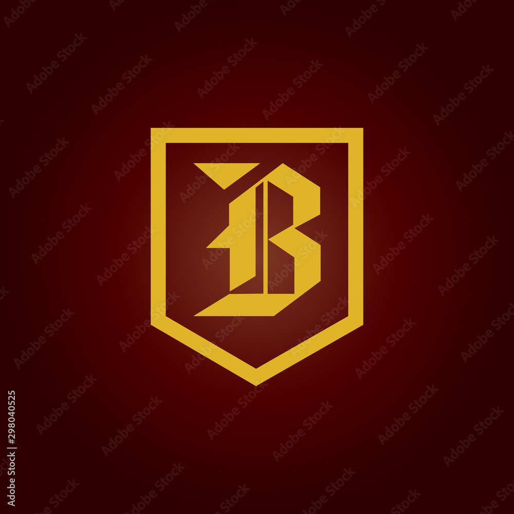 Obraz premium shield lettering b logo luxury