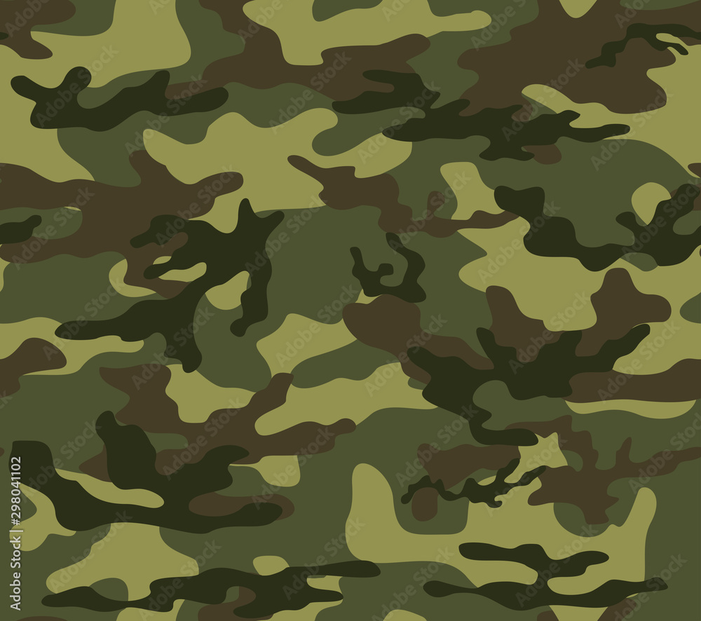 Fototapeta premium Camouflage military green seamless vector pattern for print. stylish design. modern.