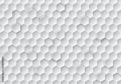 Fototapeta Naklejka Na Ścianę i Meble -  Honeycomb seamless grey background. Vector illustration for card