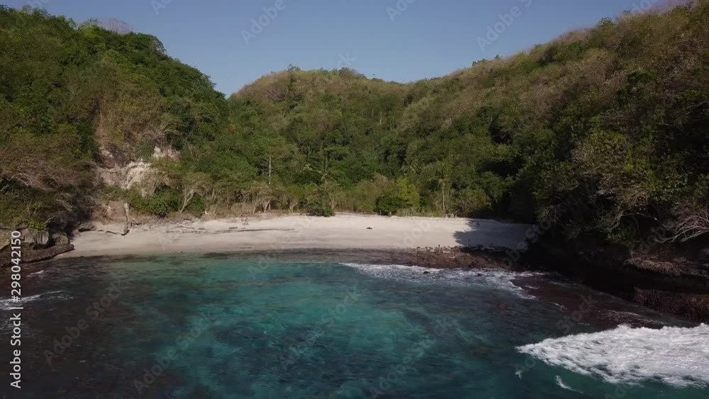 Aerial shot with drone above Bali Nusa Penida tropical Island Aerial shot with drone above Bali Nusa Penida tropical Island