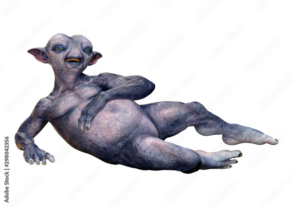 Obraz premium 3D Rendering Blue Alien on White