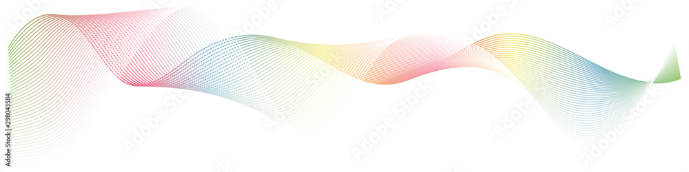abstract wave lines on white background - obrazy, fototapety, plakaty 