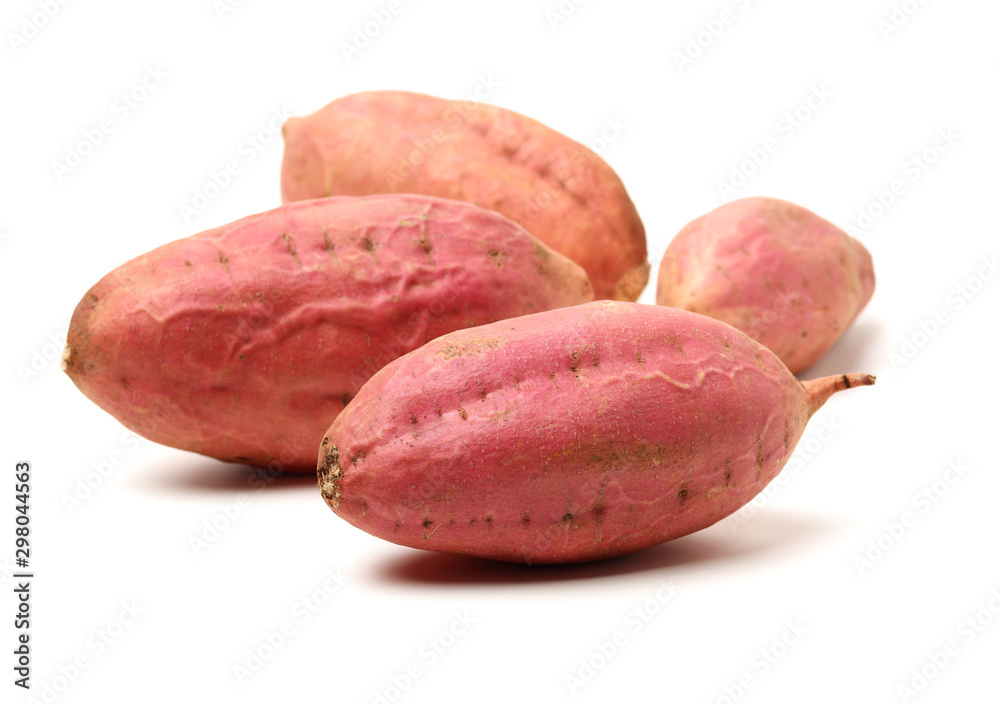 sweet potatoes on the white background sweet potatoes on the white background