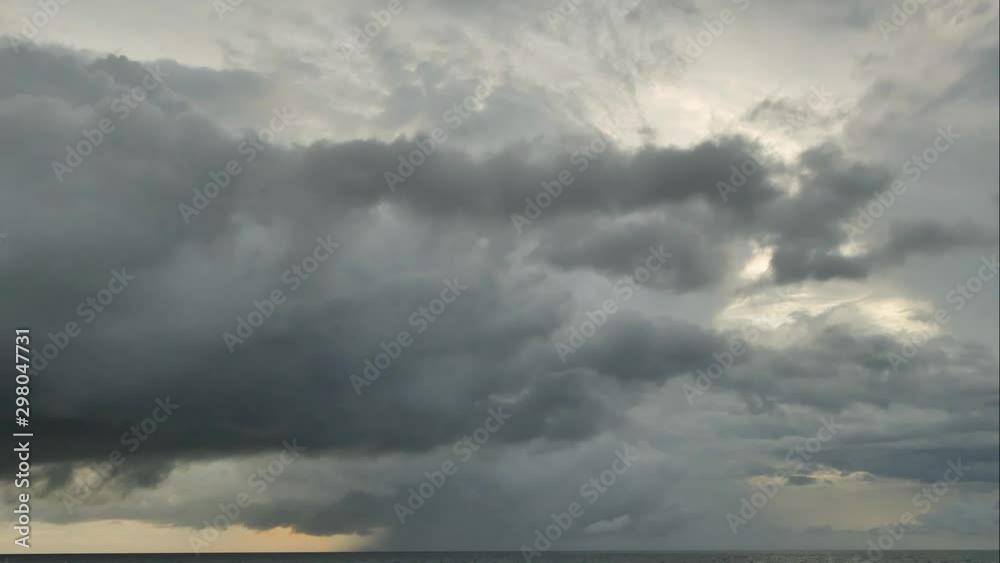 The black rain clouds were moving slowly at sunset time. The black rain clouds were moving slowly at sunset time.