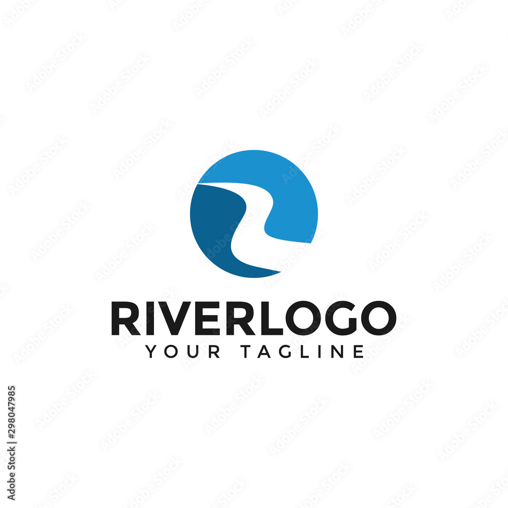 Initial of Letter R River, Creek Logo Design Template Initial of Letter R River, Creek Logo Design Template