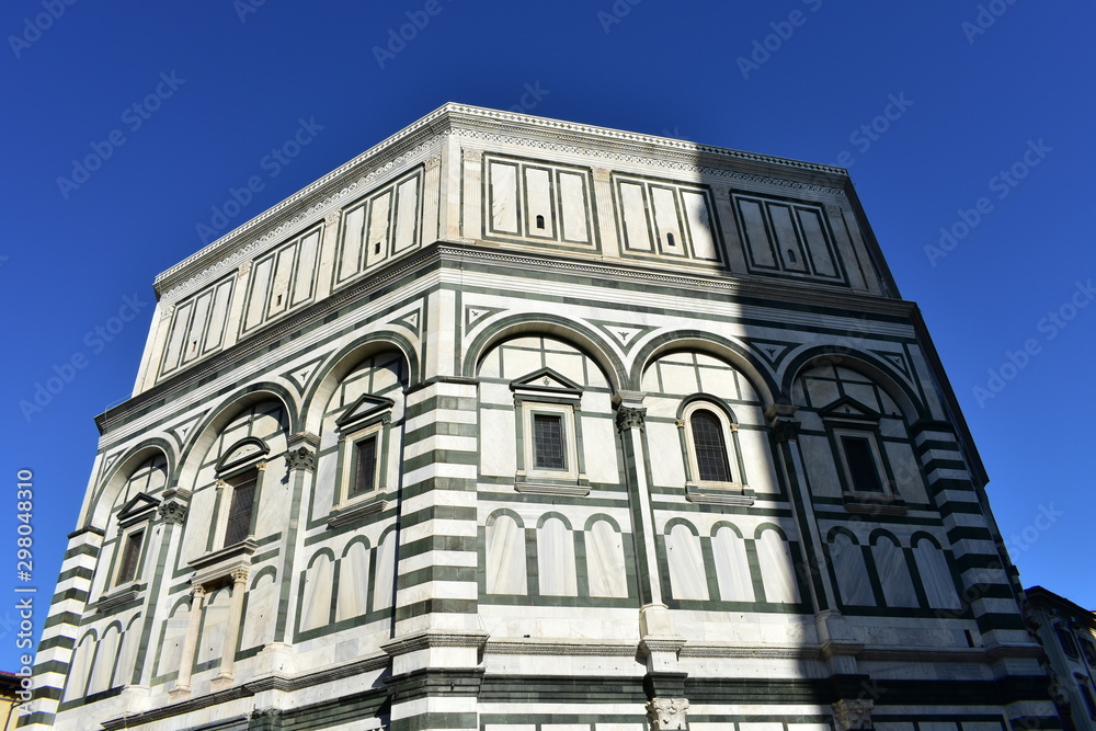 Battistero di San Giovanni (Florence Baptistery, Baptistery of Saint John) at Piazza del Duomo. Florence, Italy. Battistero di San Giovanni (Florence Baptistery, Baptistery of Saint John) at Piazza del Duomo. Florence, Italy.