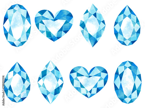宝石の水彩風イラストセット 青 水色 Stock Vector Adobe Stock 宝石の水彩風イラストセット 青 水色 Stock Vector Adobe Stock