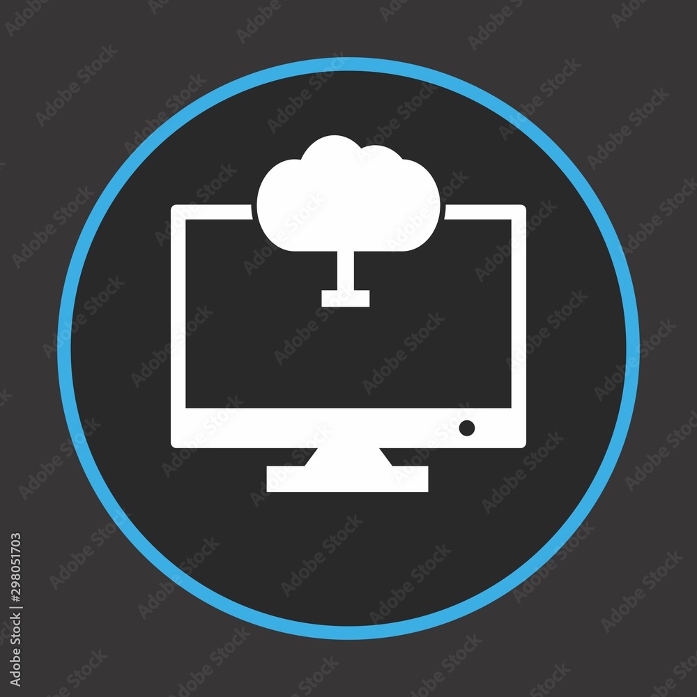 Laptop with cloud on display Icon For Your Design,websites and projects.