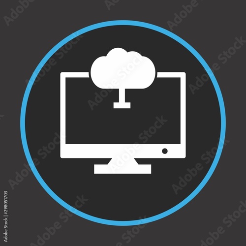 Laptop with cloud on display Icon For Your Design,websites and projects.