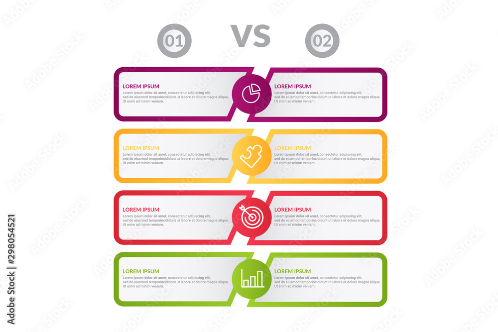 comparison infographic flow chart design . business infographic concept ...