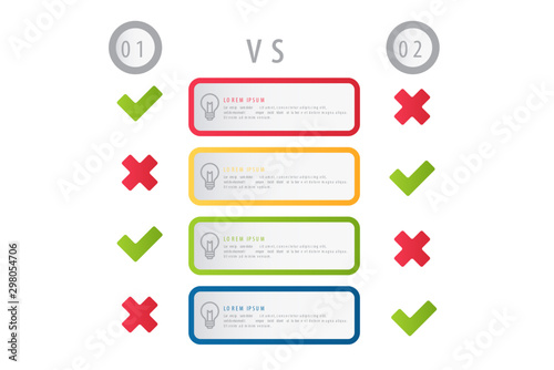 comparison infographic flow chart design . business infographic concept for presentations, banner, workflow layout, comparison diagram, flow chart and how it work