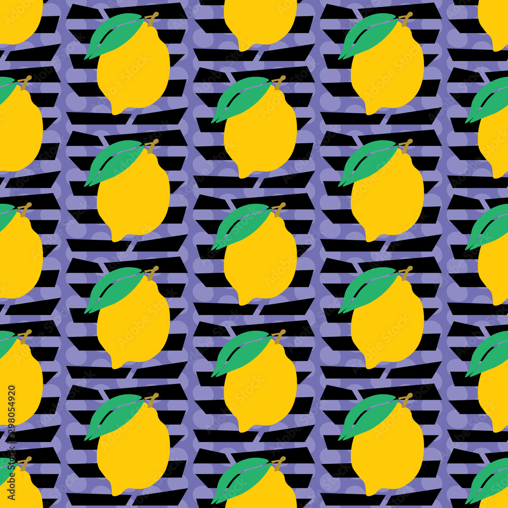 seamless repeat pattern with lemons