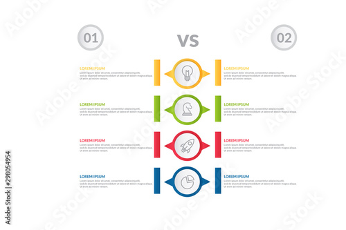 comparison infographic flow chart design . business infographic concept for presentations, banner, workflow layout, comparison diagram, flow chart and how it work