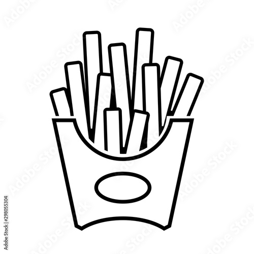 Fries line vector icon