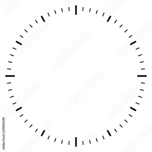 Blank clock dial face vector illustration photo
