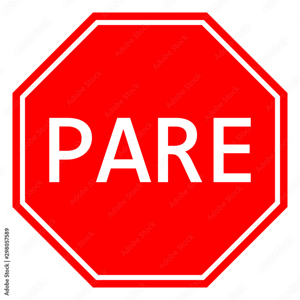 Spanish Stop traffic sign vector illustration Spanish Stop traffic sign vector illustration