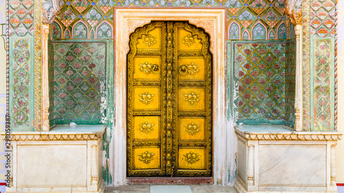 Peacock Gate, Jaipur city palace in Jaipur city, Rajasthan, India photo