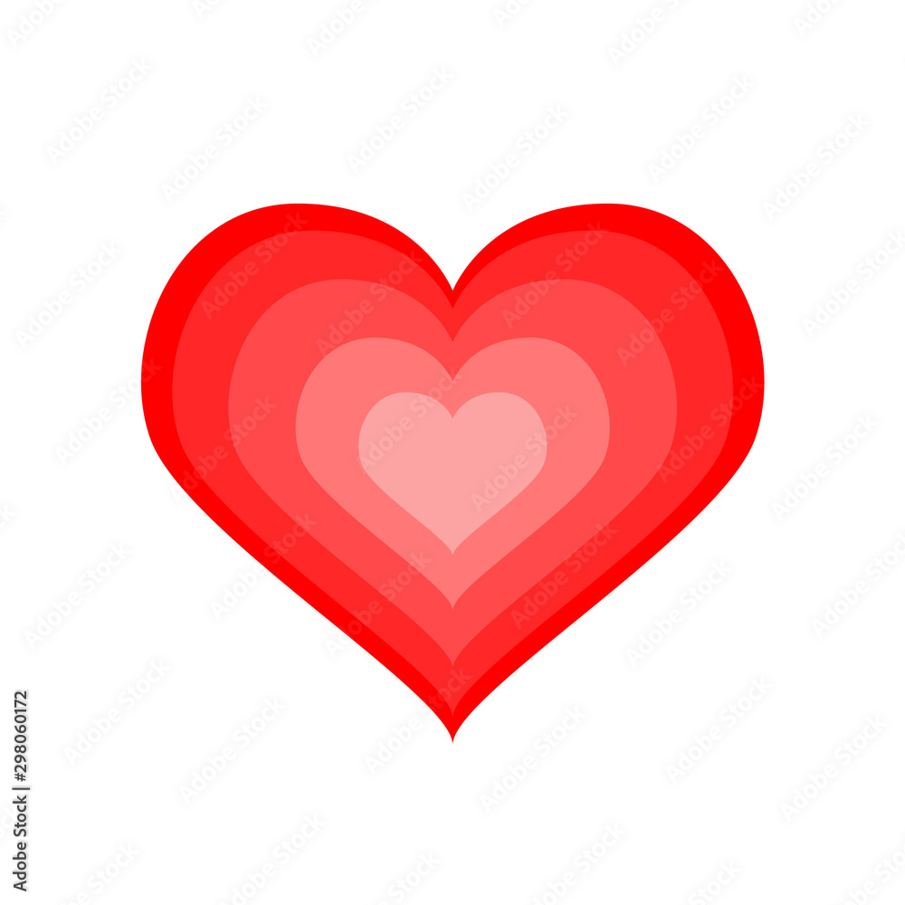 red heart  vector illustration isolated
