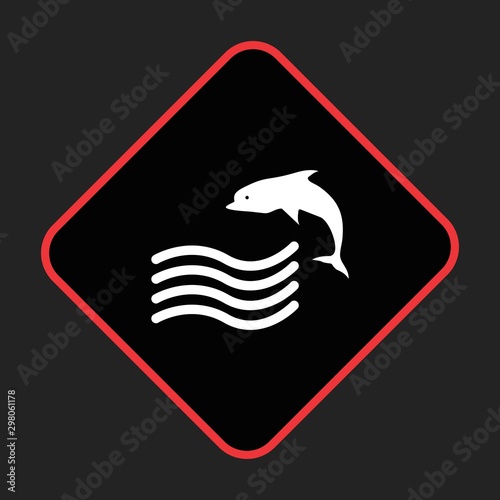 Swimming Dolphin Icon For Your Design,websites and projects.