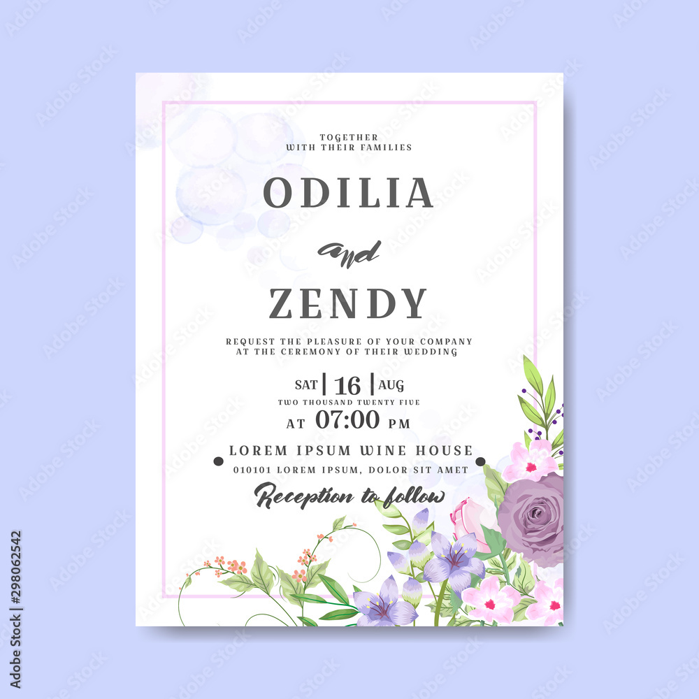 wedding invitation cards with beautiful floral themes