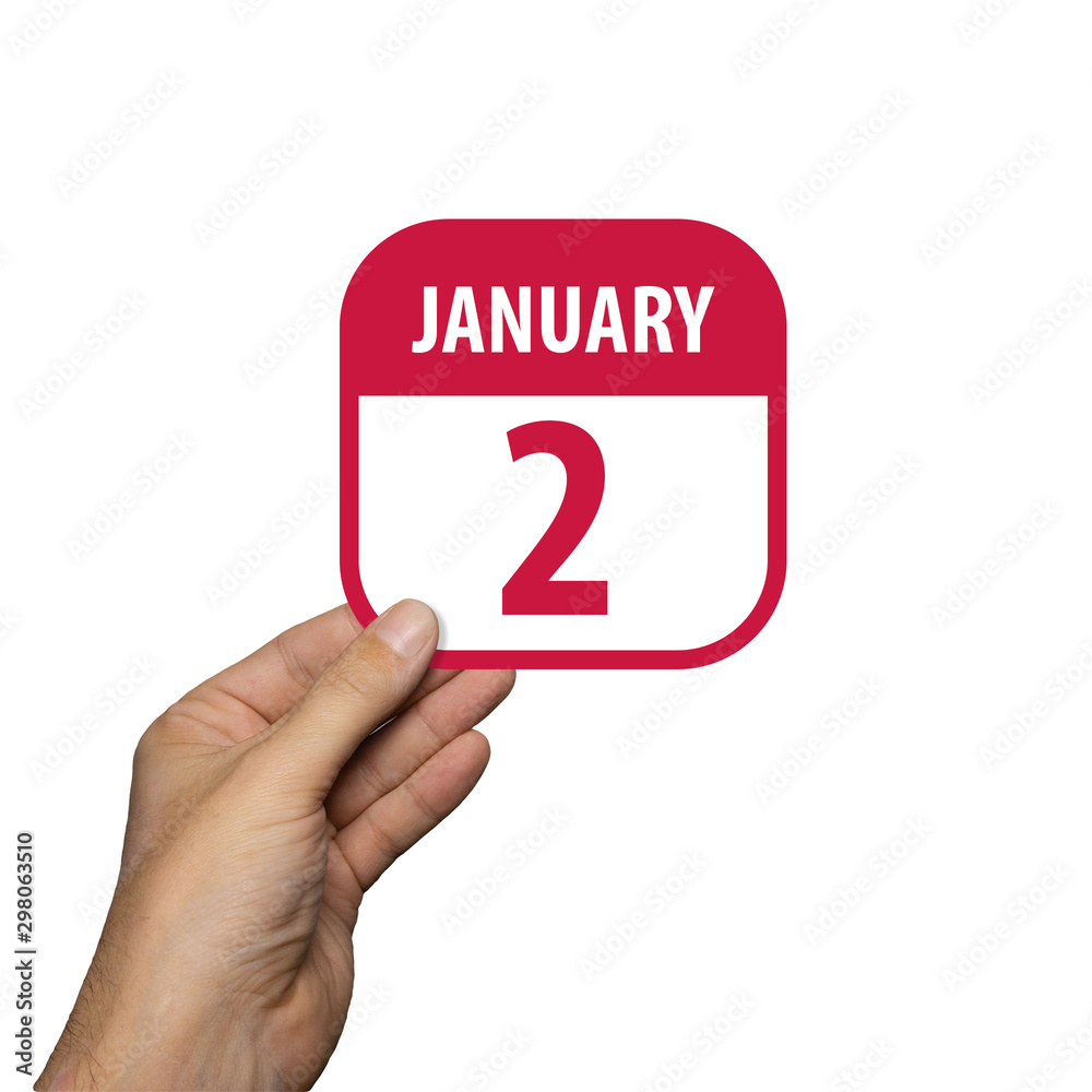 january 2nd. Day 2 of month,hand hold simple calendar icon with date on white background. Planning. Time management. Set of calendar icons for web design. winter month, day of the year concept january 2nd. Day 2 of month,hand hold simple calendar icon with date on white background. Planning. Time management. Set of calendar icons for web design. winter month, day of the year concept