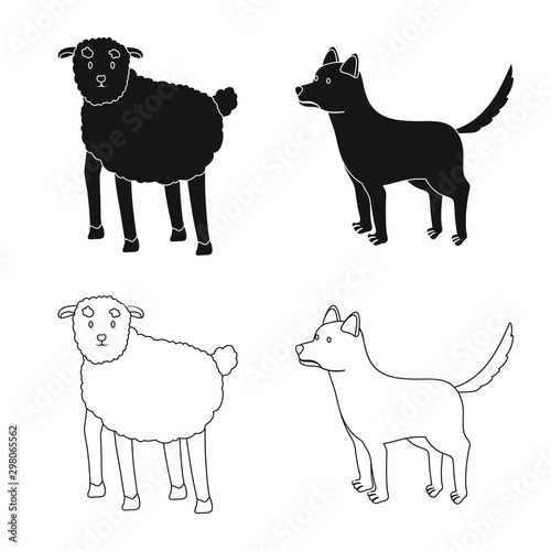 Vector design of breeding and kitchen symbol. Set of breeding and organic vector icon for stock.