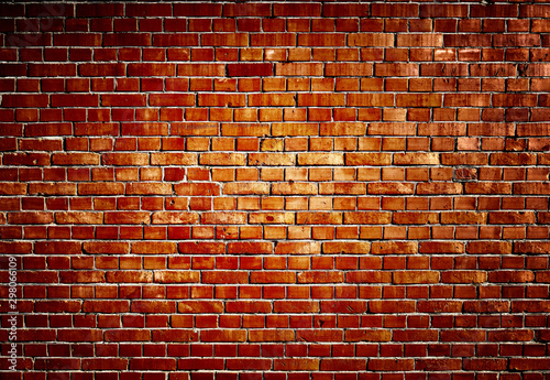 Wine red brick wall background.