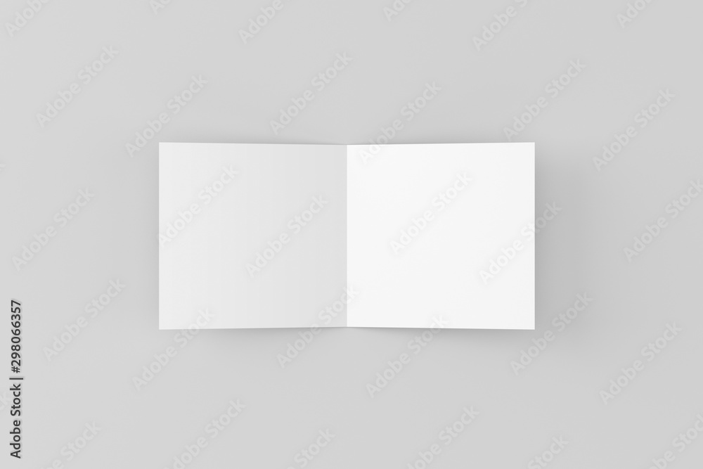 Square Bifold Business Card White Blank Mockup Square Bifold Business Card White Blank Mockup