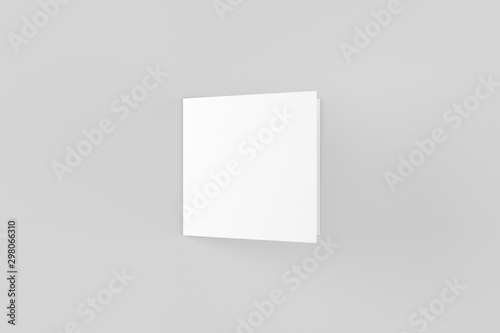 Square Bifold Business Card White Blank Mockup © Threedy Artist
