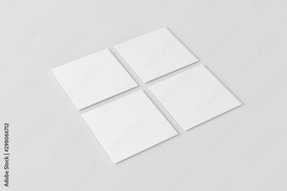 Square Business Card White Blank Mockup Square Business Card White Blank Mockup