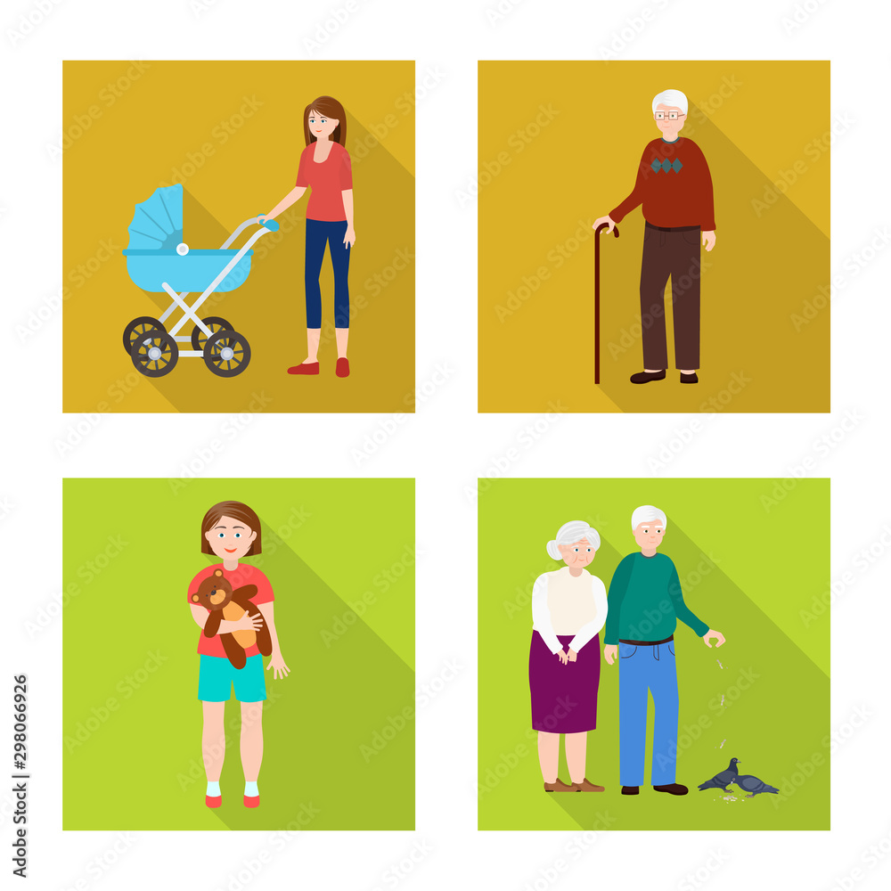 Vector design of generation and happy icon. Set of generation and avatar vector icon for stock.