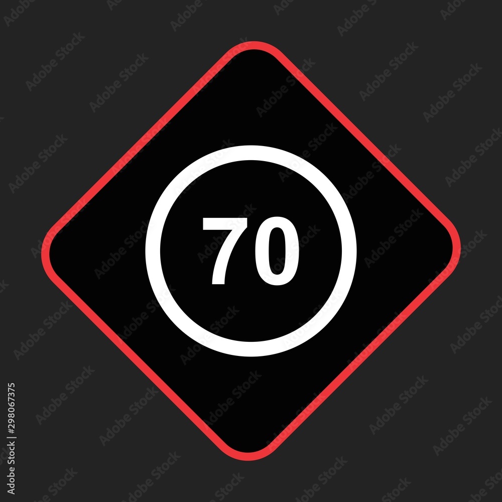 Speed Limit 70 Icon For Your Design,websites and projects. Speed Limit 70 Icon For Your Design,websites and projects.