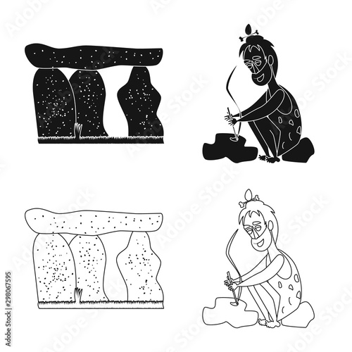 Isolated object of evolution and prehistory icon. Collection of evolution and development vector icon for stock.