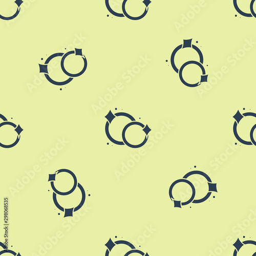 Blue Washing dishes icon isolated seamless pattern on yellow background. Cleaning dishes icon. Dishwasher sign. Clean tableware sign. Vector Illustration