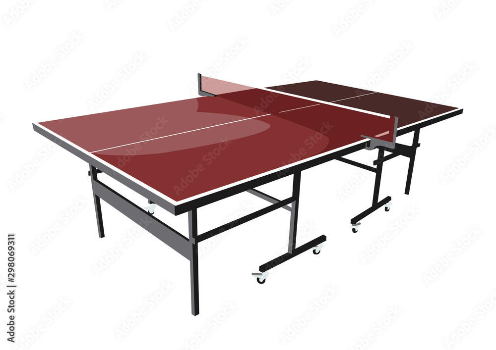 ping pong table red realistic vector illustration isolated