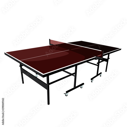 ping pong table red realistic vector illustration isolated