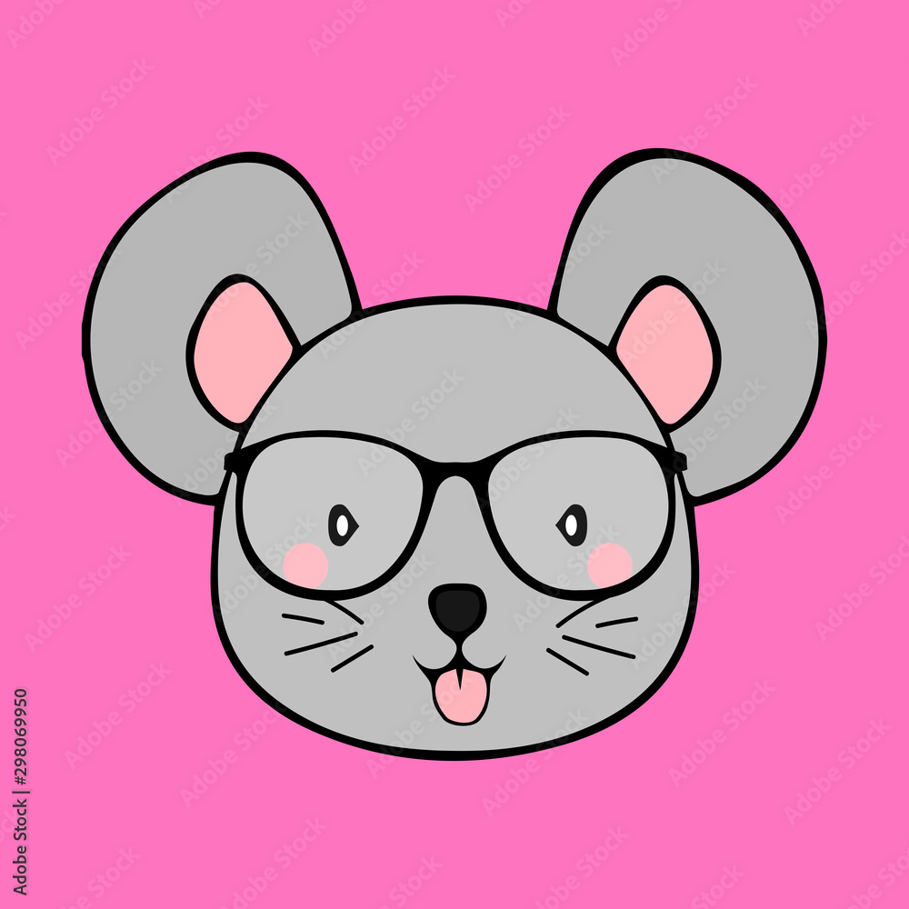 New Year's card design of the year 2020 with a cute character. New Year's card design of the year 2020 with a cute character.