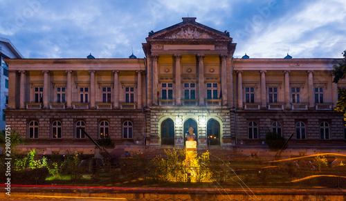 Arges County Museum in night illumination photo