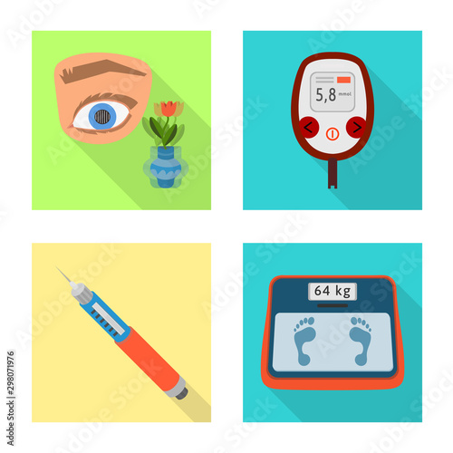 Isolated object of symptom and disease logo. Set of symptom and treatment stock vector illustration.