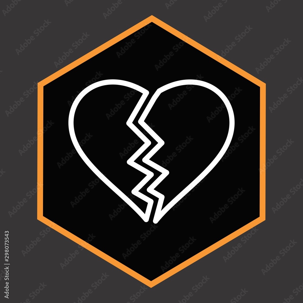 Heart Break Icon For Your Design,websites and projects. Heart Break Icon For Your Design,websites and projects.