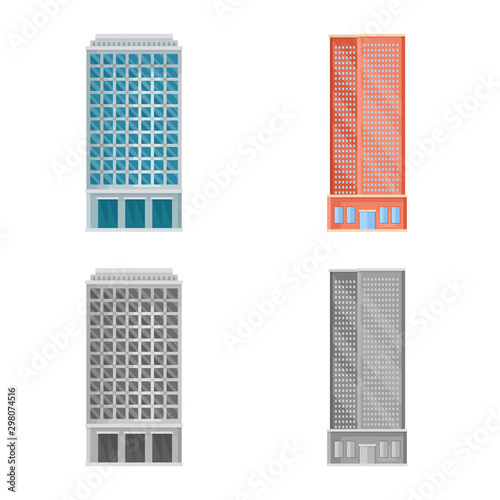 Vector illustration of municipal and center symbol. Collection of municipal and estate vector icon for stock.