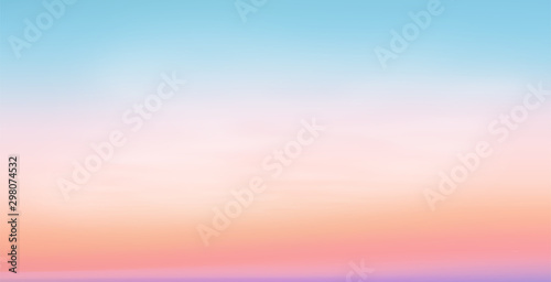 Pastel colors vector romantic sunrise sky background Fototapete
