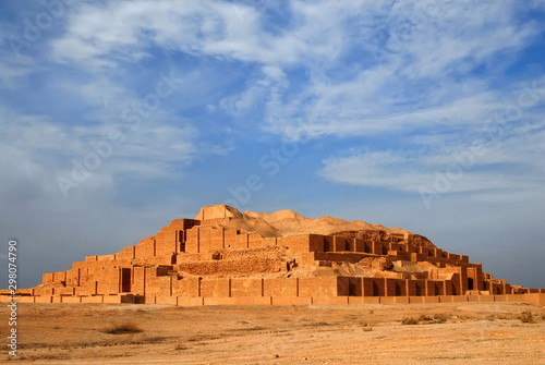 Brick ziggurat (13th century BC) in Choqa Zanbil, Iran. The best example of Elamite architecture. One of Iran's UNESCO World Heritage sites. photo