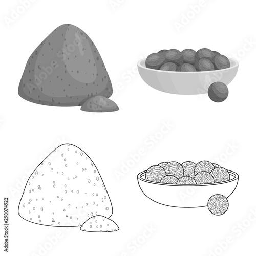 Isolated object of protein and sea logo. Set of protein and natural vector icon for stock.