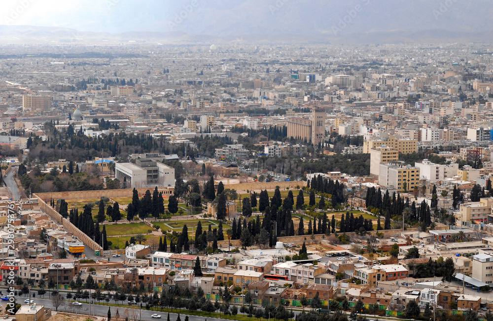 Panorama of Shiraz one of the bigest cities in Iran.